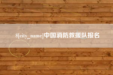 京山中国消防救援队报名