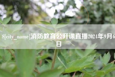 京山消防教育公开课直播2024年9月6日