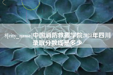 京山中国消防救援学院2021年四川录取分数线是多少