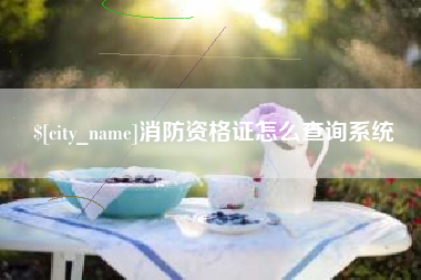 京山消防资格证怎么查询系统