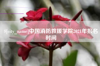 京山中国消防救援学院2021年报名时间