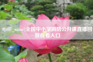 京山全国中小学消防公开课直播回放观看入口