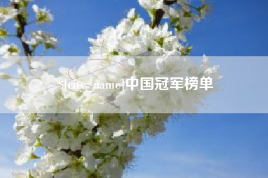 京山中国冠军榜单