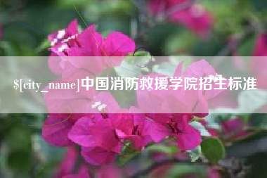 京山中国消防救援学院招生标准