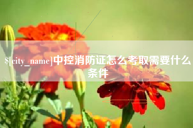 京山中控消防证怎么考取需要什么条件