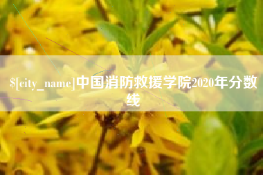 京山中国消防救援学院2020年分数线